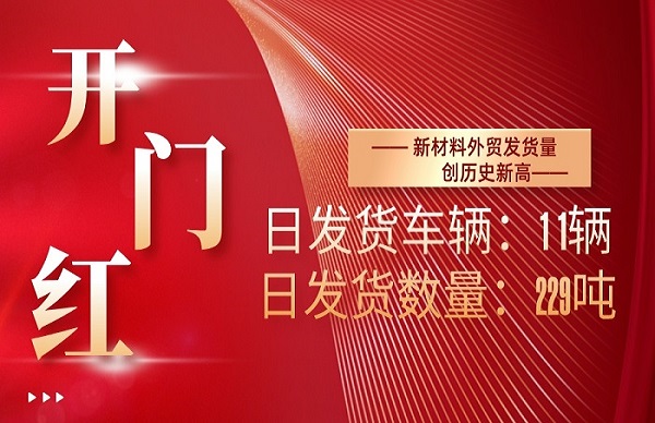 起步即是沖刺！新材料公司外貿(mào)單日發(fā)貨量創(chuàng)歷史新高